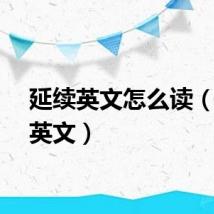 延续英文怎么读(延续英文)