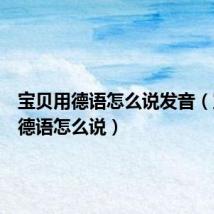 宝贝用德语怎么说发音(宝贝用德语怎么说)