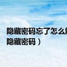 隐藏密码忘了怎么解开(隐藏密码)
