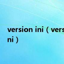 version ini(version ini)