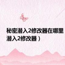秘密潜入2修改器在哪里（秘密潜入2修改器）