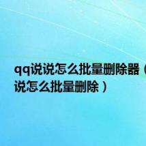 qq说说怎么批量删除器(qq说说怎么批量删除)