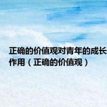 正确的价值观对青年的成长有什么作用(正确的价值观)