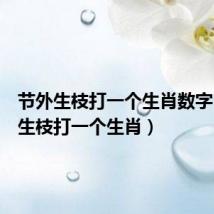 节外生枝打一个生肖数字(节外生枝打一个生肖)