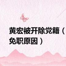 黄宏被开除党籍（黄宏免职原因）