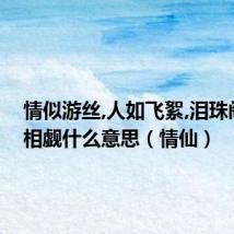 情似游丝,人如飞絮,泪珠阁定空相觑什么意思(情仙)
