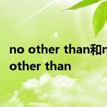 no other than和none other than