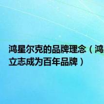 鸿星尔克的品牌理念(鸿星尔克立志成为百年品牌)