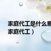 家庭代工是什么意思（家庭代工）