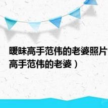 暧昧高手范伟的老婆照片(暧昧高手范伟的老婆)
