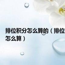 排位积分怎么算的(排位赛积分怎么算)