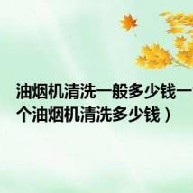 油烟机清洗一般多少钱一台(洗个油烟机清洗多少钱)