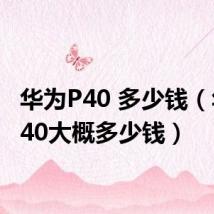 华为P40 多少钱（华为p40大概多少钱）