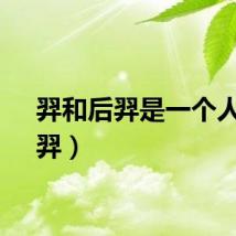 羿和后羿是一个人吗（羿）