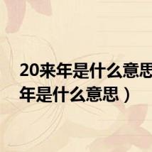 20来年是什么意思（来年是什么意思）
