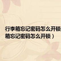 行李箱忘记密码怎么开锁（密码箱忘记密码怎么开锁）