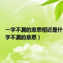 一字不漏的意思相近是什么（一字不漏的意思）