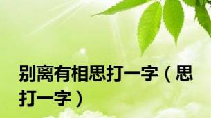 别离有相思打一字（思 打一字）
