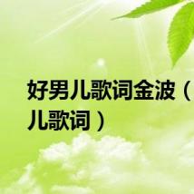 好男儿歌词金波（好男儿歌词）