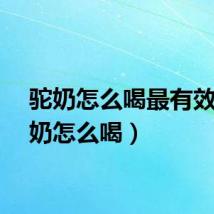 驼奶怎么喝最有效（驼奶怎么喝）