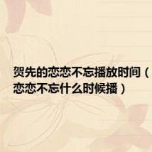 贺先的恋恋不忘播放时间（贺先的恋恋不忘什么时候播）