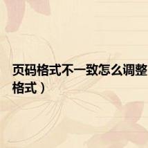 页码格式不一致怎么调整(页码格式)