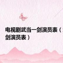 电视剧武当一剑演员表（武当一剑演员表）