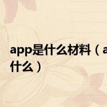 app是什么材料（app是什么）