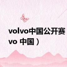 volvo中国公开赛（volvo 中国）