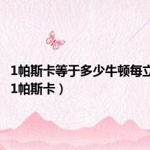 1帕斯卡等于多少牛顿每立方米（1帕斯卡）