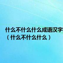 什么不什么什么成语汉字找茬王（什么不什么什么）