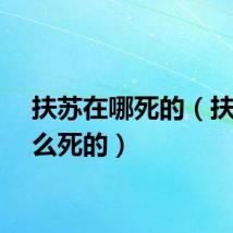 扶苏在哪死的（扶苏怎么死的）