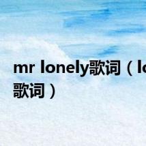 mr lonely歌词(lonely歌词)
