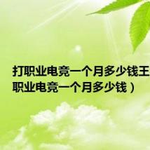 打职业电竞一个月多少钱王者（打职业电竞一个月多少钱）