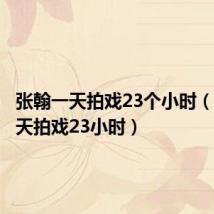 张翰一天拍戏23个小时（张翰一天拍戏23小时）
