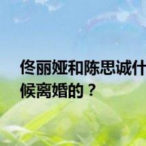 佟丽娅和陈思诚什么时候离婚的？