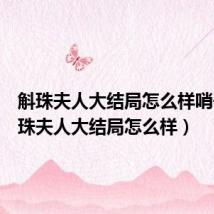 斛珠夫人大结局怎么样哨子（斛珠夫人大结局怎么样）