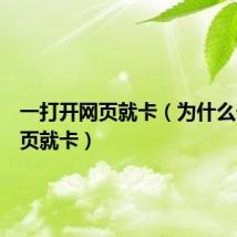 一打开网页就卡（为什么一开网页就卡）