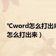 ℃word怎么打出来（丿怎么打出来）
