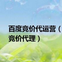 百度竞价代运营（百度竞价代理）