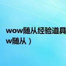 wow随从经验道具（wow随从）