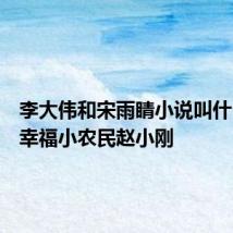 李大伟和宋雨睛小说叫什么名字幸福小农民赵小刚