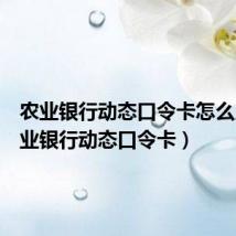 农业银行动态口令卡怎么用（农业银行动态口令卡）