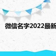 微信名字2022最新款