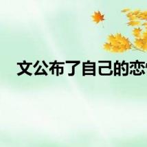 文公布了自己的恋情