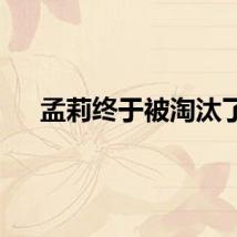孟莉终于被淘汰了