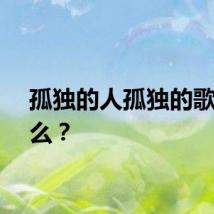 孤独的人孤独的歌是什么？