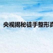 央视揭秘徒手整形真相