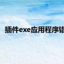 插件exe应用程序错误