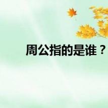 周公指的是谁？